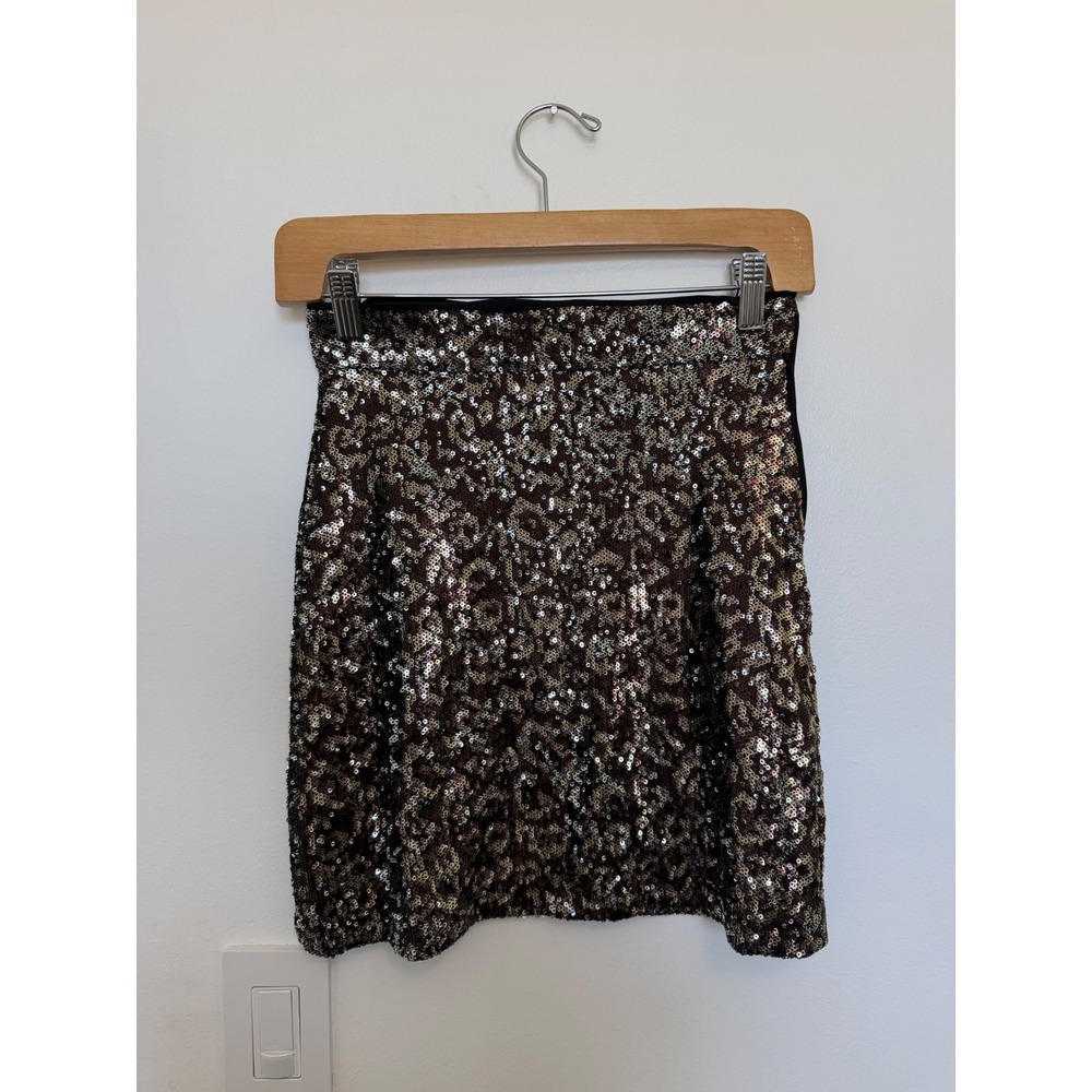 Zara TRF‎ Sequin Cheetah Leopard Mini Skirt – Women's XS – NWOT